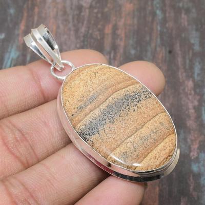 Lavish Picture Jasper Gemstone Handmade Jewelry Solid 925 Sterling Silver  Pendant