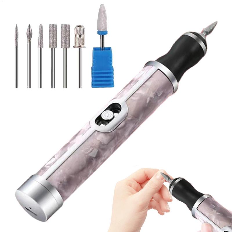 Rechargeable Electric Nail Grinder Nail Polishing Machine Portable Mini Electric Driil Pedicure Kit Nail File Set for Home Salon