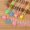 Girls Princess Light Up Necklace Led Flashing Acrylic Beads Pendant Toys Children's Birthday Party Props Pendant Necklace Gift