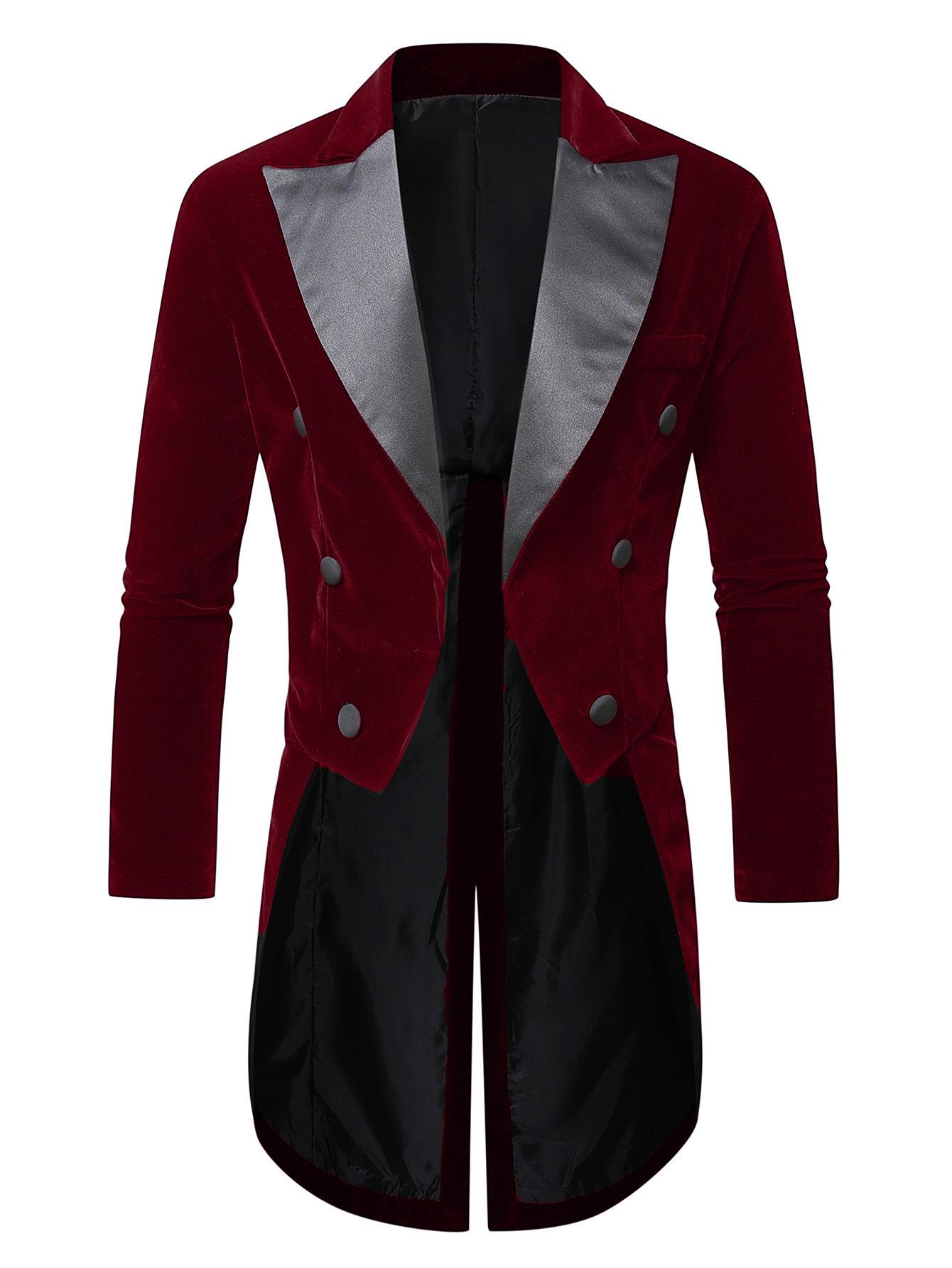 Mens Black Velvet Tuxedo Tailcoat Wedding