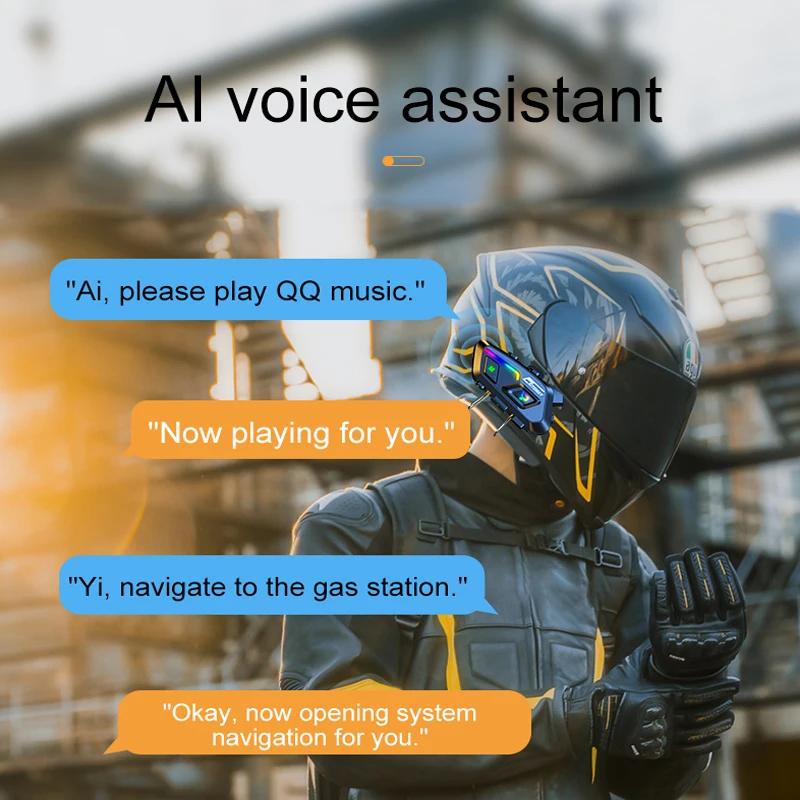 P20 Bluetooth 5.3 Motorcycle Helmet Headset Wireless Hands-free Call Phone Kit Waterproof Music Share Earphone MP3 Music Speaker