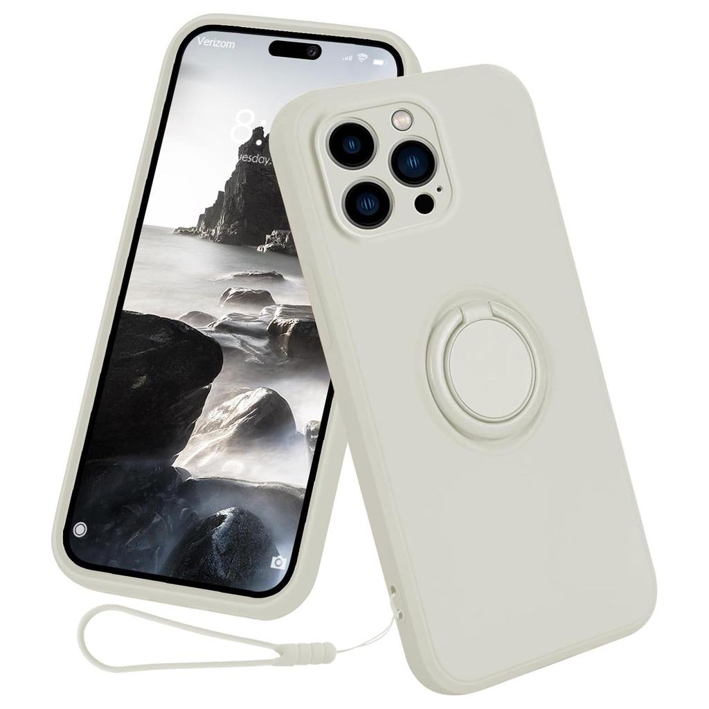 Für iPhone 16 Pro Silikonhülle mit Tragering Ständer Handyhülle