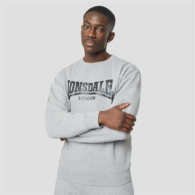 Lonsdale Men's Grey Essentials Sweatshirt, Size XXL