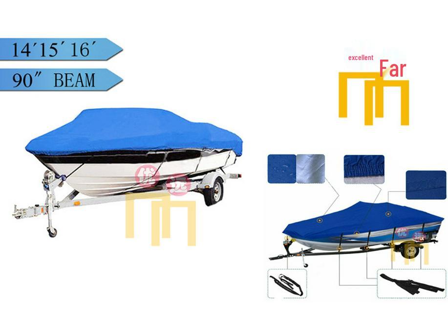 Blue V-Shaped Outdoor Yacht Cover - 210D Oxford Cloth, Waterproof, Sunproof, UV Protection