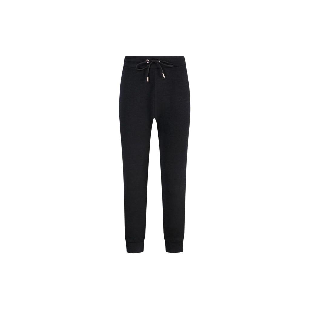 Emporio Armani EA7 Solid Drawstring Mid-Rise Knitted Sports Pants Women Bottoms Black 6LTP67-TJGEZ-1200