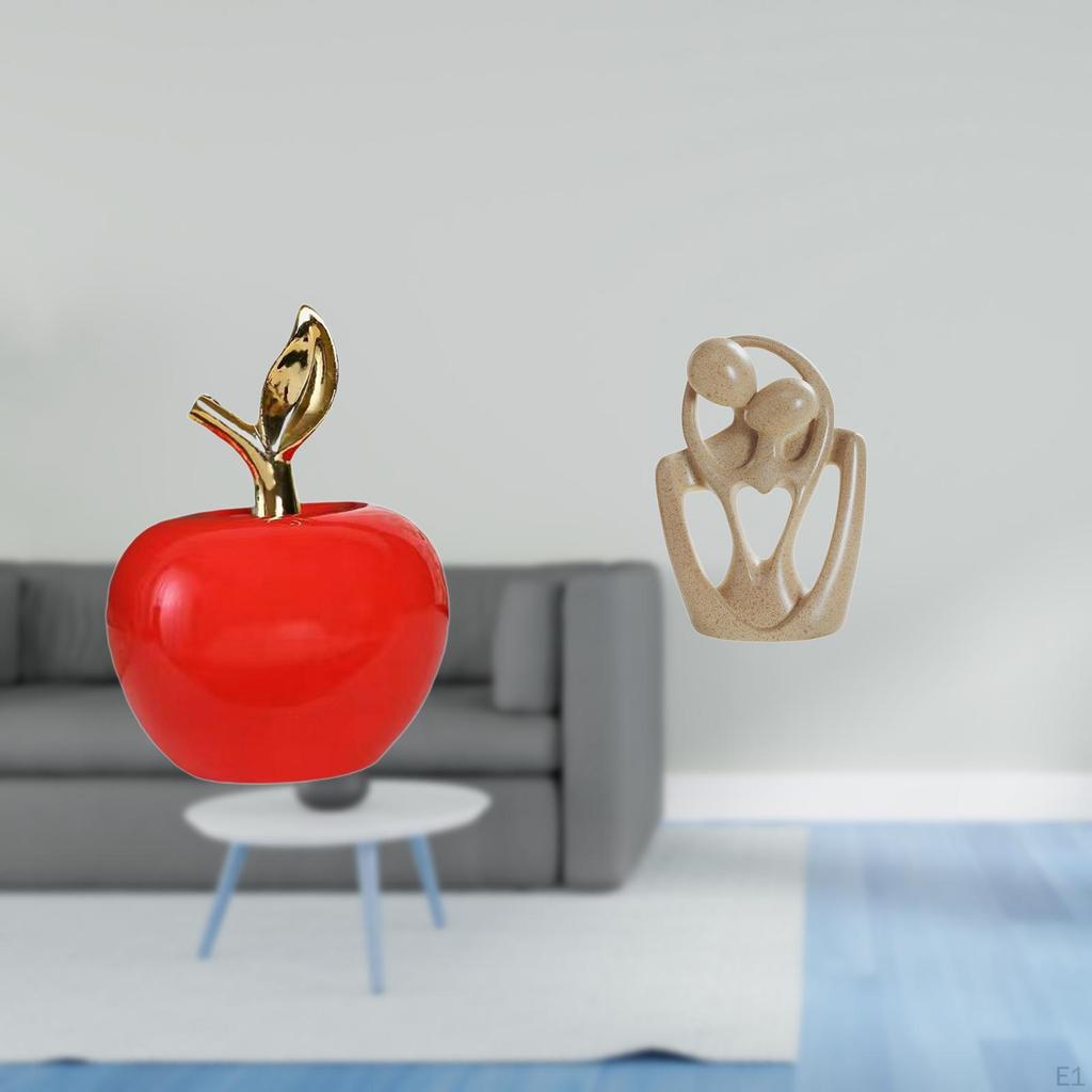 Ceramic Figurine Fruit Sculpture And Abstract Couple Statue Creative Resin Artwork for Cafe Study