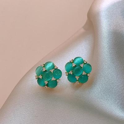 2023 Light Luxury S925 Silver Needle Resin Hydrangea Clip-On Earrings - Elegant & Stylish