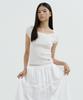 LUCIR ZU Boatneck Bolero Knit Top (Ivory)