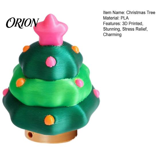Portable Stress Toy Christmas Tree Fidget Clicker Keychain, 3D Printed Shaped Relief Holiday Party Favors Toy, Sensory Figure Key Ring Accessory