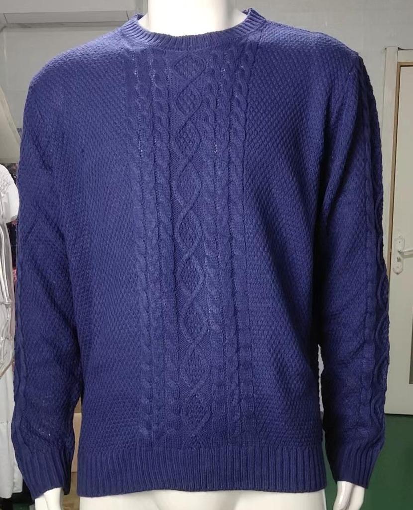 Herren Strickpullover 2025 Herbst/Winter Unifarben Rundhals - Europäischer & Amerikanischer Stil, Große Größen, Langarm