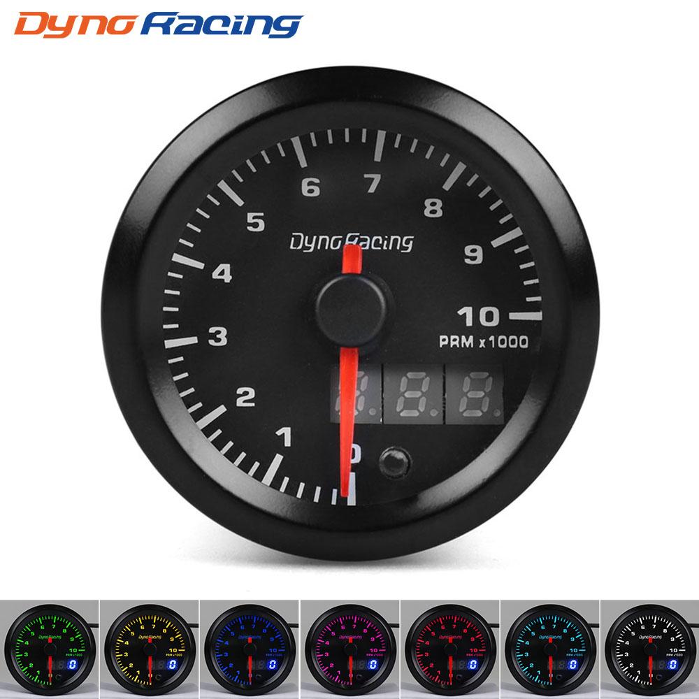 Dynoracing 2" 52mm 7 Colors LED Dual Display Boost Water Oil temp Oil pressure Voltmeter Air fuel Ratio EGT Tachometer Car Gauge