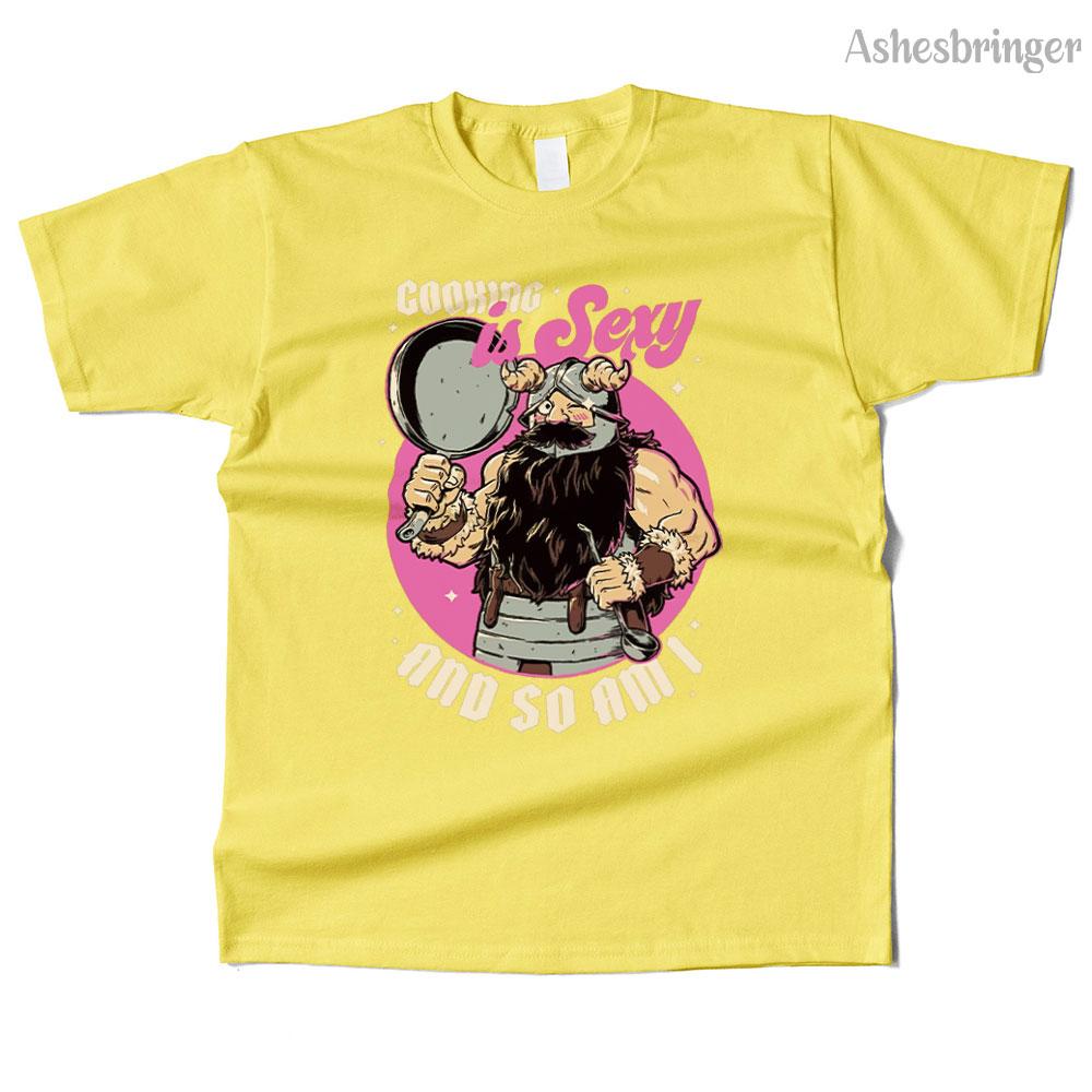 Mens Cotton Cooking Dwarf Graphic Funny T Shirt Street Casual Style Tee for Men and Women