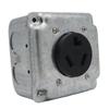 Industrial 30A Electrical Outlet Installation Kit NEMA 10 30R with Junctions Box & Sliding Cover for Wiring Use