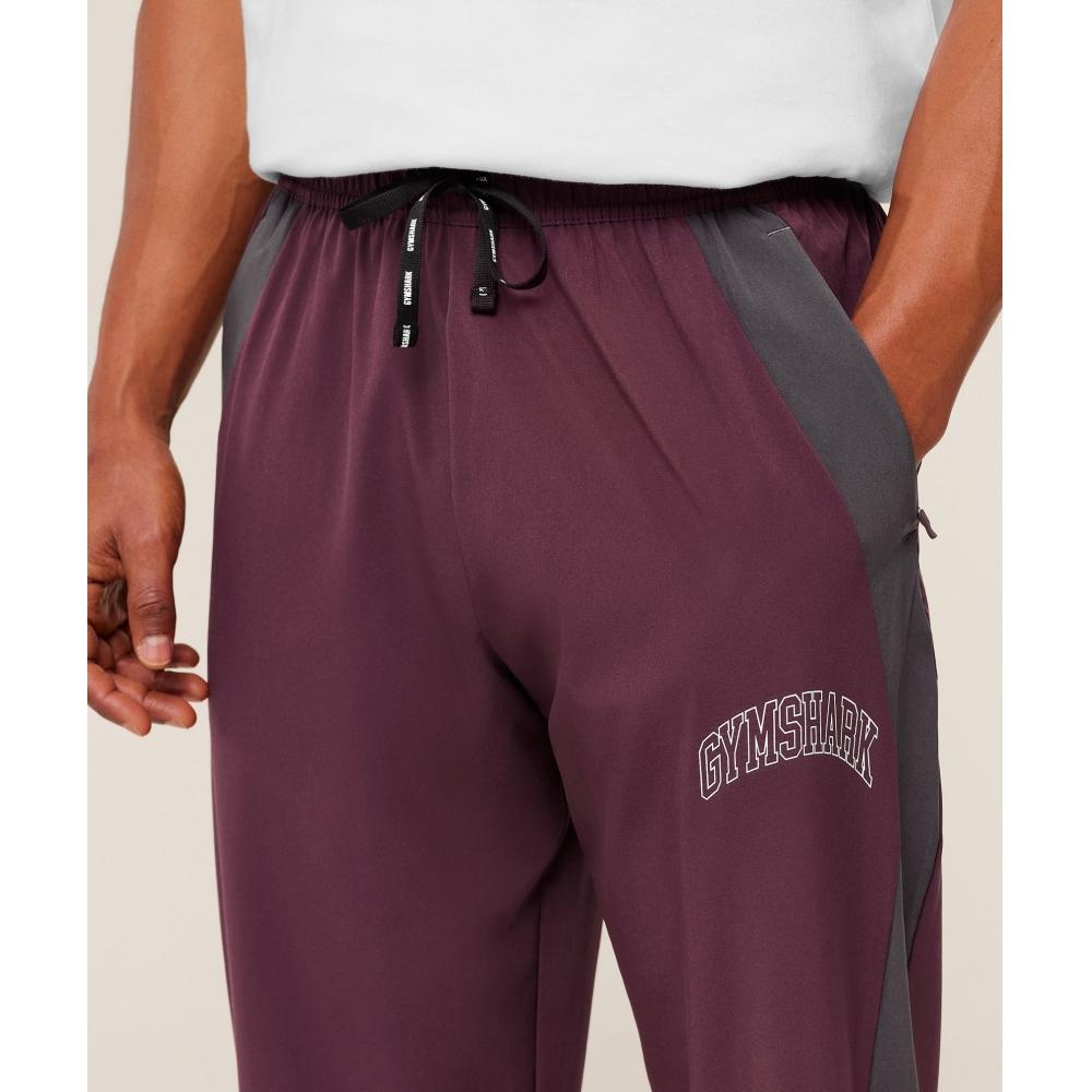Gymshark Collegiate Tech Pants Gs Impact Burgundy A5b1y Rcf3