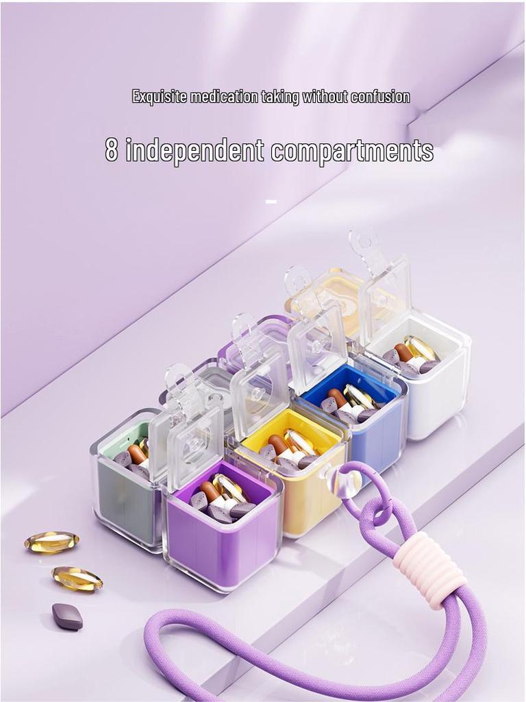 Portable Pill Box Organizer: 7-Day Sealed Dispenser with Large Capacity for On-the-Go Medication