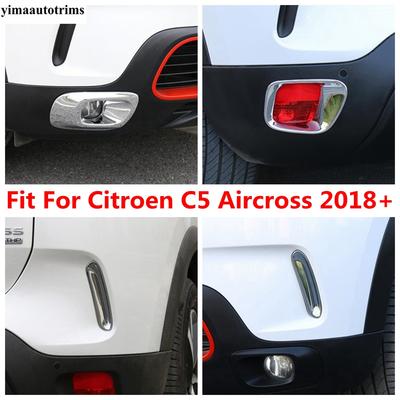Chrome Front / Rear Bumper Fog Light Lamp Eyebrow Eyelid Strip Frame Cover Trim For Citroen C5 Aircross 2018 - 2024 Accessories
