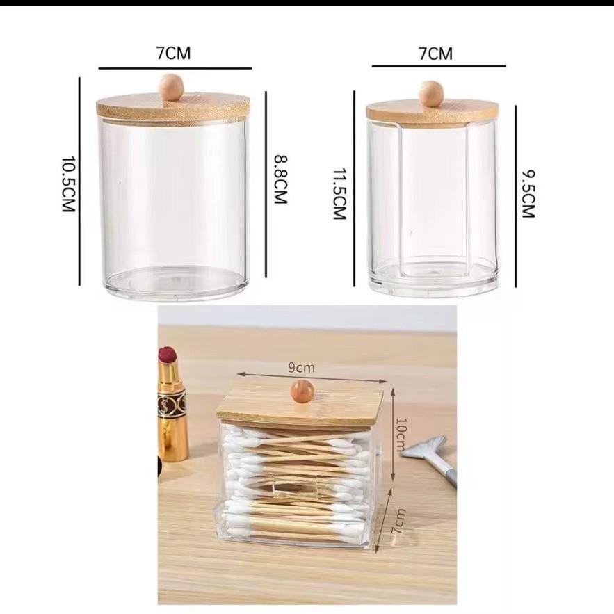 Staubdichtes Aufbewahrungsglas aus Kunststoff für Make-up und Haarschmuck mit Deckel