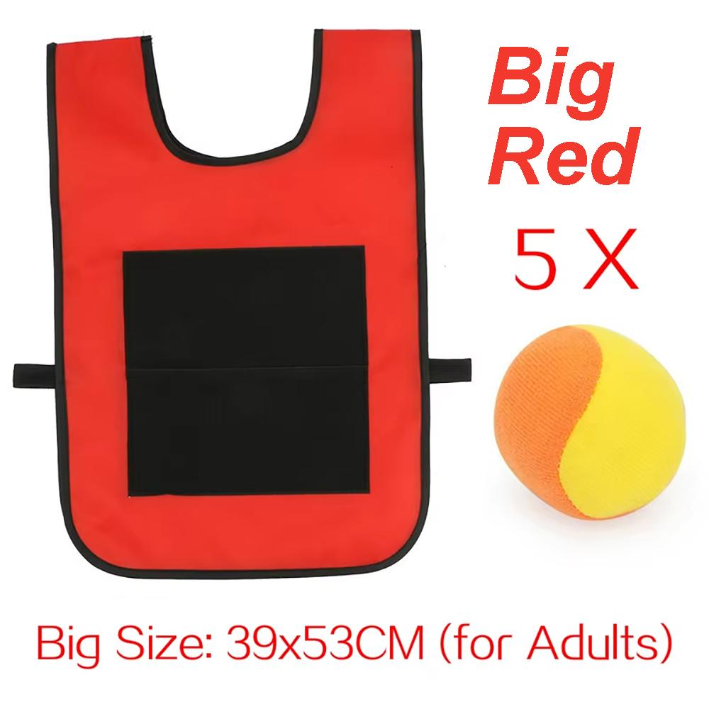 Sticky Dodge Ball Game Vest Outdoor Sports Toy Jersey Fabric  Props Throw Catch Soft Fleece Balls Safe for Kids Teens Adults
