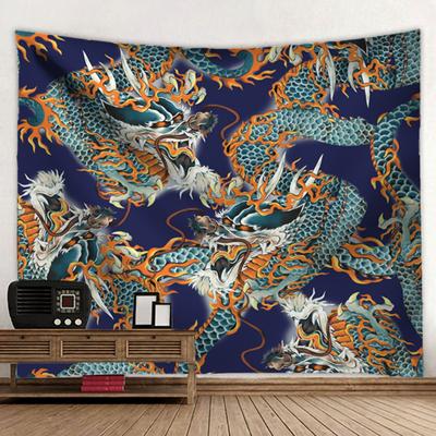Tapiz de tótem de dragón chino, decoración artística de pared para colgar en la pared, tapiz de pared del dormitorio