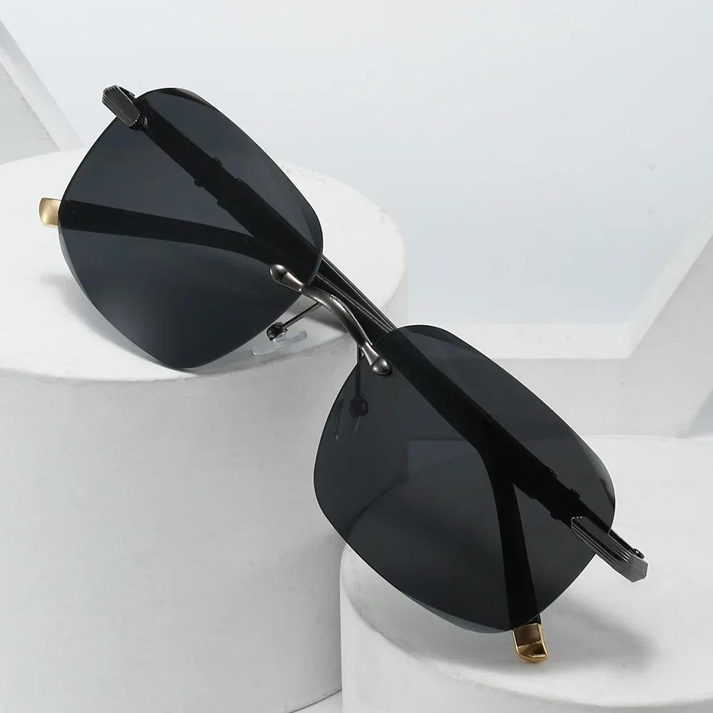 Latest In Metal Frame Sunglasses for Women Men Square Sun Eyeglasses for Female Male Rimless Sun Eyeglasses UV400