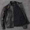 Chinese Size Men Leather Jacket Vintage Black 100% Natural Genuine Cowhide Coats Men's Leather Coat Male Clothes Autumn