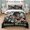 Bedding Set 1 Duvet Cover 2 Pillowcases Attack on Titan Print Soft Bed Linen Bedroom Decor