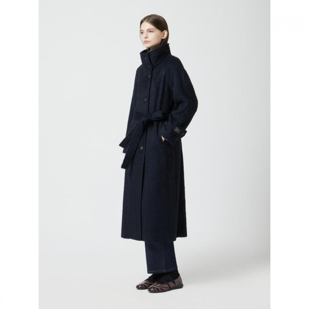 Cappotto Lungo Collo Alto in Misto Alpaca C254msg031