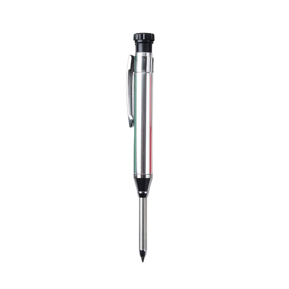 1-6Pcs Metal Solid Carpenter Mechanical Pencil Set with Sharpener Lead Core Deep Hole Construction Marking Scriber Tool Supply