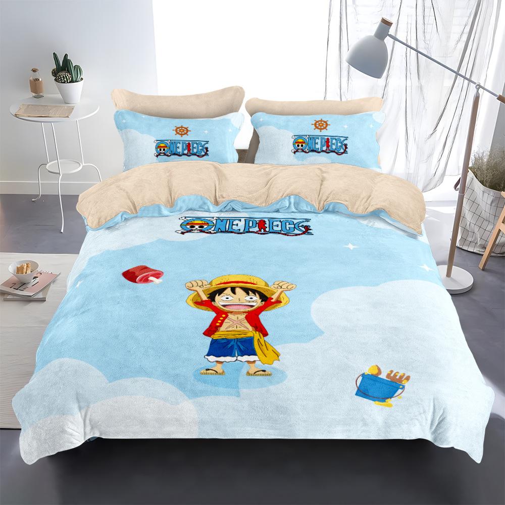 Japanese anime Lufy Quilt Duvet Pilowcase 3D Printed O-ONE PIECE Beding Set Soft Duvet Cover for Children plus Young Boys Tenagers