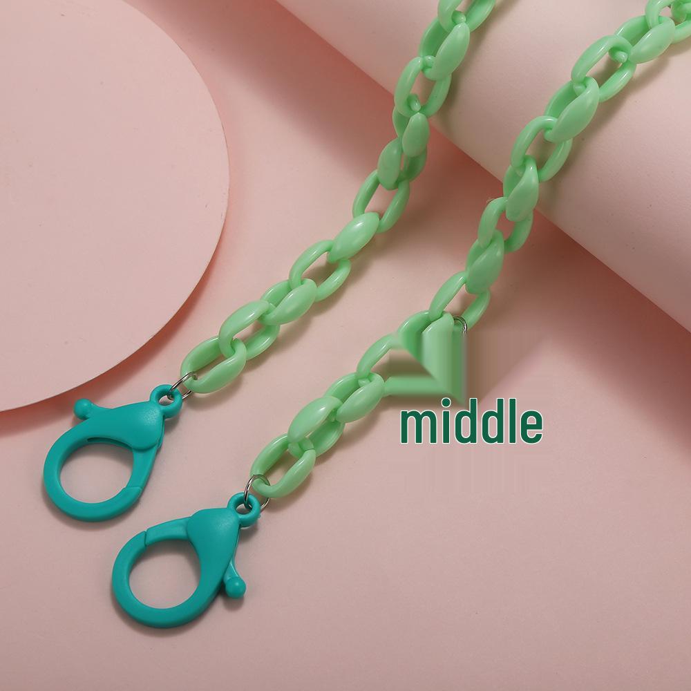 Koreanische Acryl-Masken- und Brillen-Kette: Erstickungsschutz, Verlustschutz, Universell für Kinder & Erwachsene, Buntes Blumenmuster