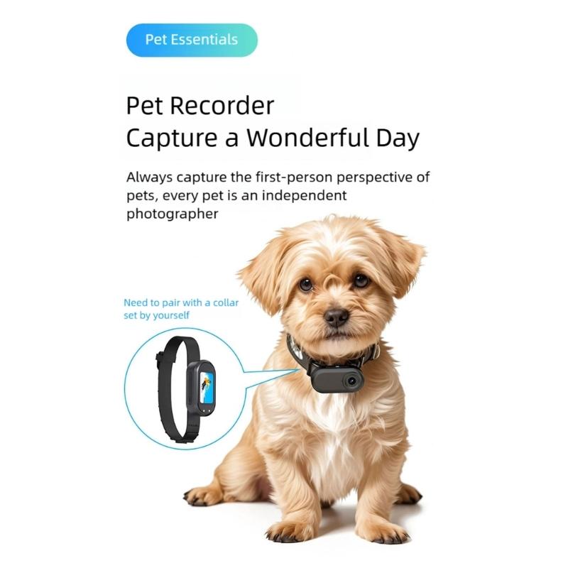 Magnetic Charging Mini Camera 1080p High-Definition Wearable Action Camera For pet Cycling Vlogging With Adjustable Collar
