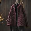 Chaqueta de Algodón con Capucha Acolchada de Diamantes para Mujer - Petite, Holgada, Informal, Ligera, Tendencia Invierno 2025