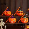 Handheld Pumpkin Lamp for Children Halloween Lantern, LED Light Up Lamp, Battery Glowing Party Prop Operated Decorative Plastic Lantern Kids, Holiday