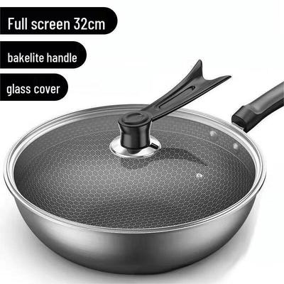 SanJiaoLong 32CM Stainless Steel Non-stick Wok
