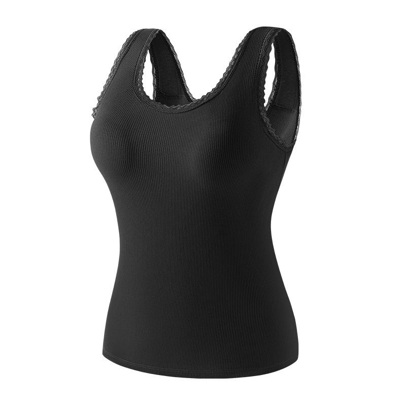 New Vest Women's Bottom Integrated Chest Pad Underwear Wide Shoulder Loose Free Vest Large Size Bra Integrated Enlarged