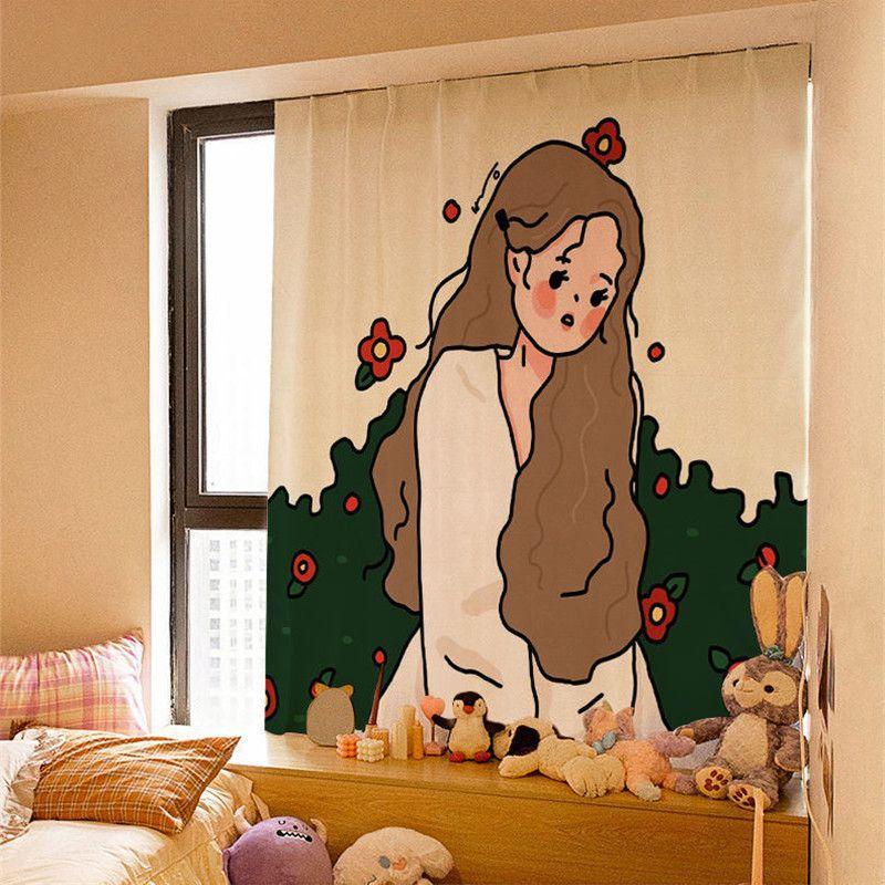 Curtain Window Velcro Self Adhesive Blackout Drapes Home Bedroom Ins Decorative