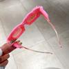 Rectangle Sunglasses Women Fashion New in Furry Frame Vintage Shades Eyewear Brand Design UV400 Winter Party Sun Glasses