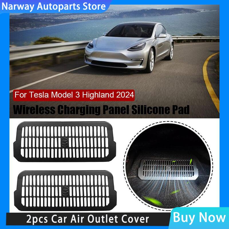 

2pcs Car Air Outlet Cover For Tesla Highland 2024 Under Seat Air Vent Anti-blocking Dust Cover Accessories