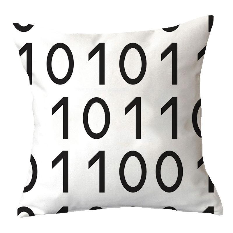 Simple New Blue Geometric Plush Pillowcase Home Fabric Sofa Pillow Cushion Cover
