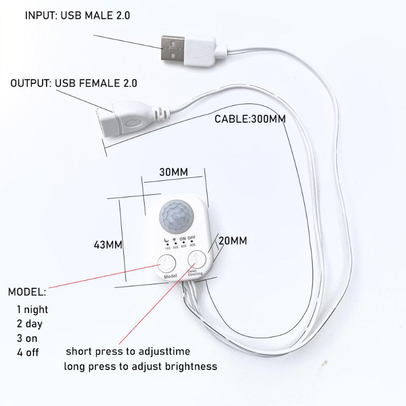 1/2 Stück DC 5V-24V USB PIR Menschlicher Bewegungssensor Detektor Schalter Körper Infrarot Bewegungssensor Timer für LED Lichtleisten