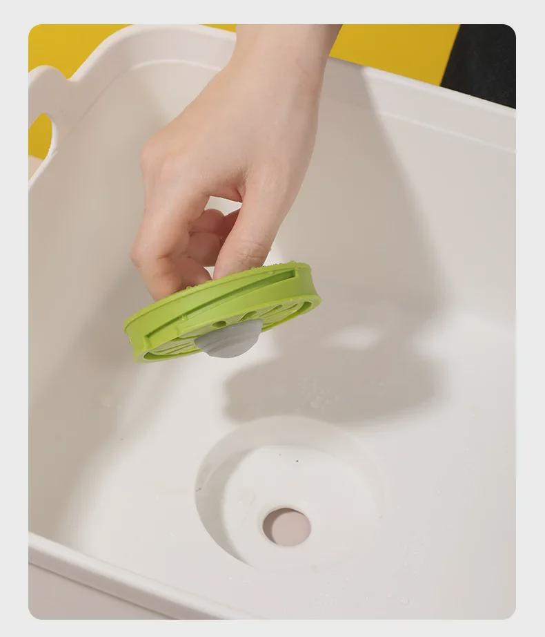 Large Square Water Basin with Floor Drain, Handle, and High Capacity for Vegetable Washing - Portable Plastic Basin