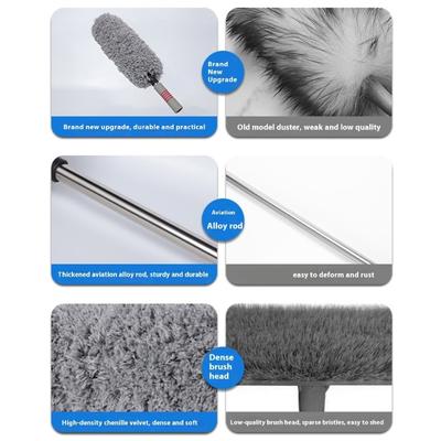 Ergonomic Washable Vehicle Duster With Flexible Fibers Anti Attraction Technology Easy Storage Ideal For Frequent Users