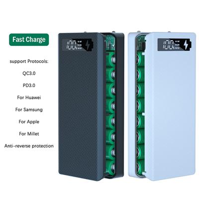 Caja de almacenamiento de batería de caja de banco de energía de batería Lcd de carga rápida Qc/Pd 8X18650