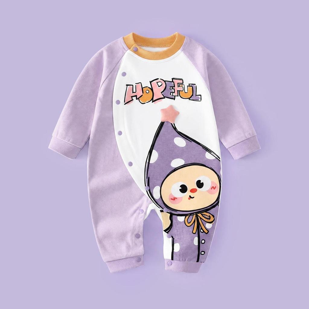 Unisex Cotton Baby Romper - Spring/Autumn Cartoon Onesie for Newborns