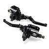 L+R 22mm Motorcycle Master Cylinder Hydraulic Brake Pump Clutch Levers Reservoir