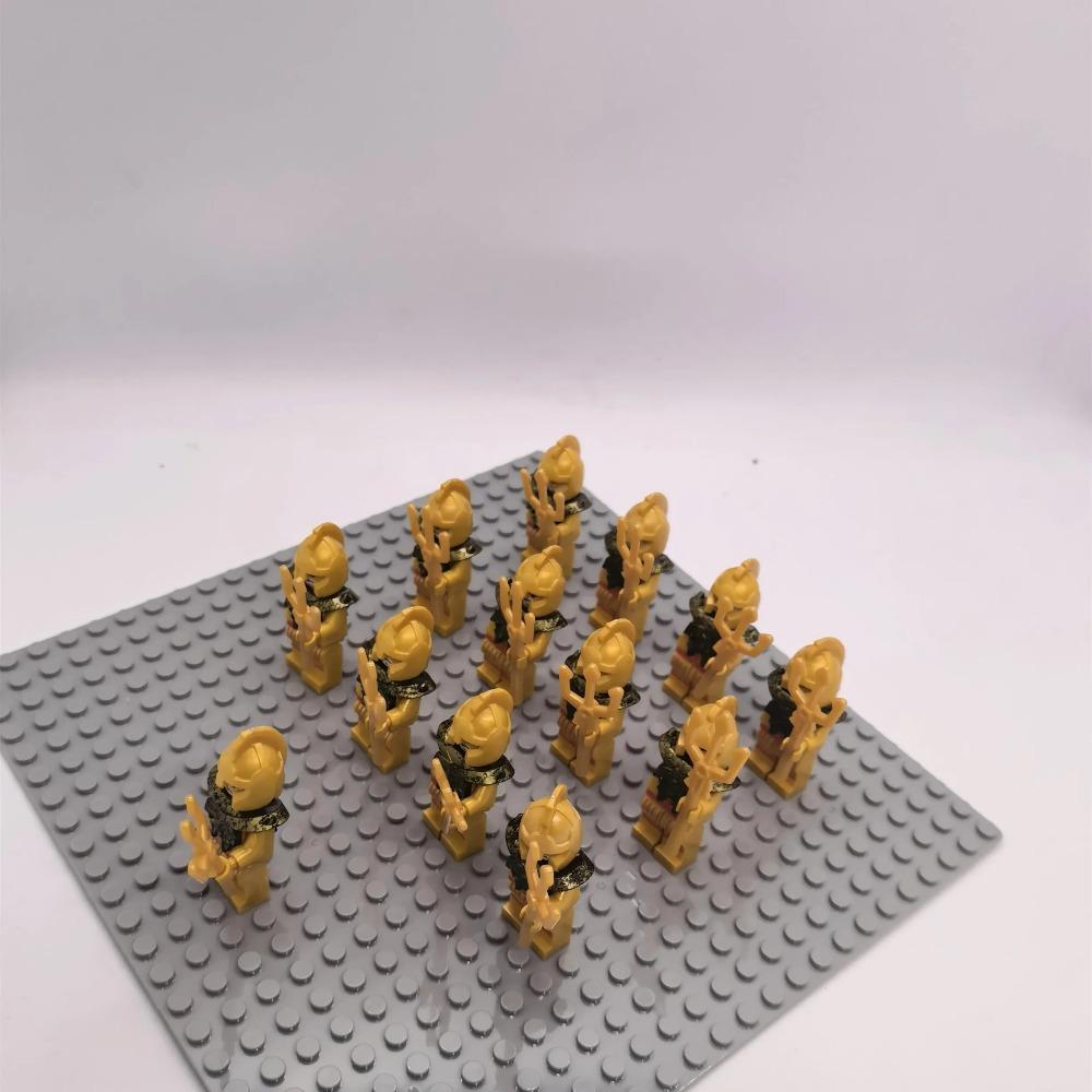 13Pcs Mini Gondor Battle Spearman Body Gurad Infantry VS Roman Solider Eomer Rohan Warriorr Figures Blocks Set Toys for Kids