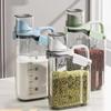 Transparent Plastic Airtight Food Storage Jars with Lids & Measuring Cups Ideal for Baking Ingredients Pantry Kitchen Sorting