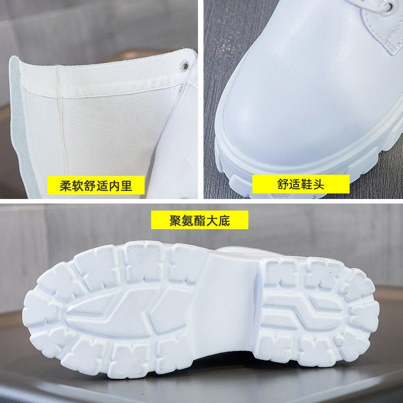 Martin Boots Women's 2025 New Medium Tube Women's Short Boots Thick-soled Inner Height-increasing Thin Boots Fashion Leather Boots Korean Version 