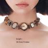Alloy Clock Pendant Necklace Adorned with Gemstones Watch Pendant Spliced Necklace Suitable for a Touch of Elegances