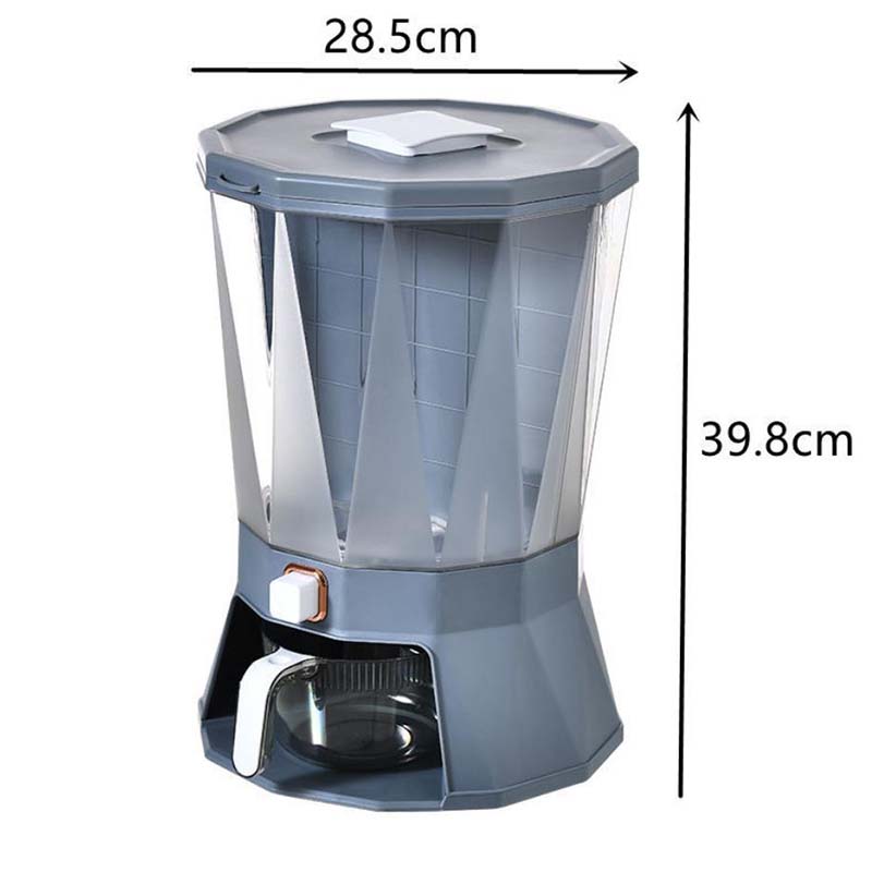 Вращающийся влагостойкий прозрачный дизайн контейнер для хранения риса 4-сетка сохраняет свежесть зерна контейнер для кухни серый